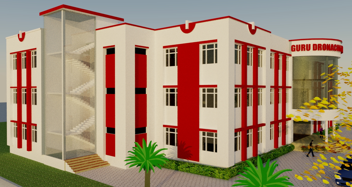 Side perspective of Guru Dronacharya Mahavidyalaya